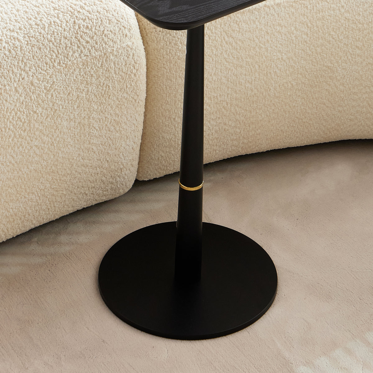 Mdf With Metal Feet, Square, Located In Living Space And Lounge Area, Coffee Table, Computer Desk, Black, 15.74"D X23.77"H Black Gold Primary Living Space Casual,Chinese Freestanding Coffee & End