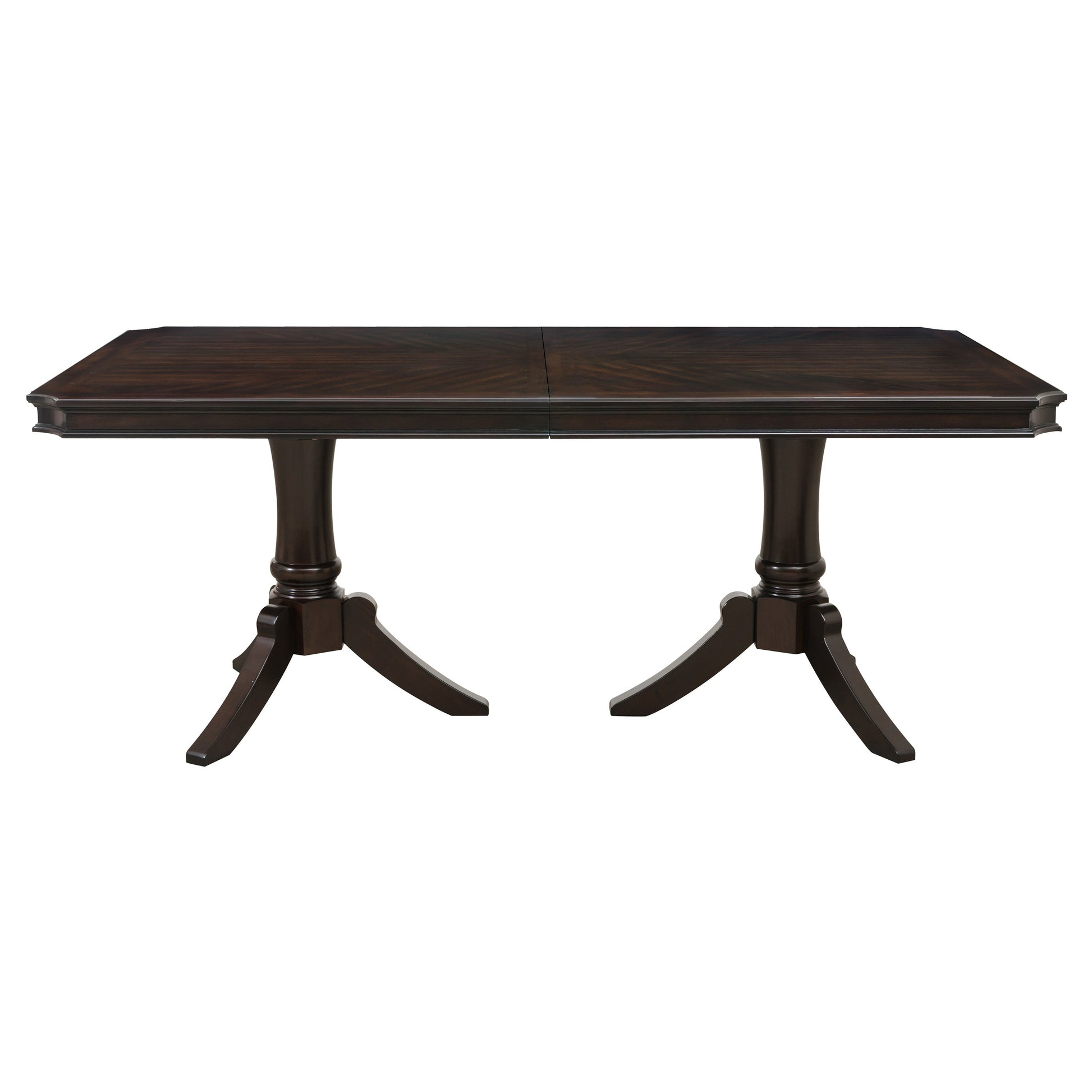 Double Pedestal Base Dark Cherry Finish 1Pc Dining Table With Extension Leaf Wooden Furniture 96 Inch Table Cherry Seats 8 Dining Room Kitchen & Dining Tables Rectangular Wood Pedestal