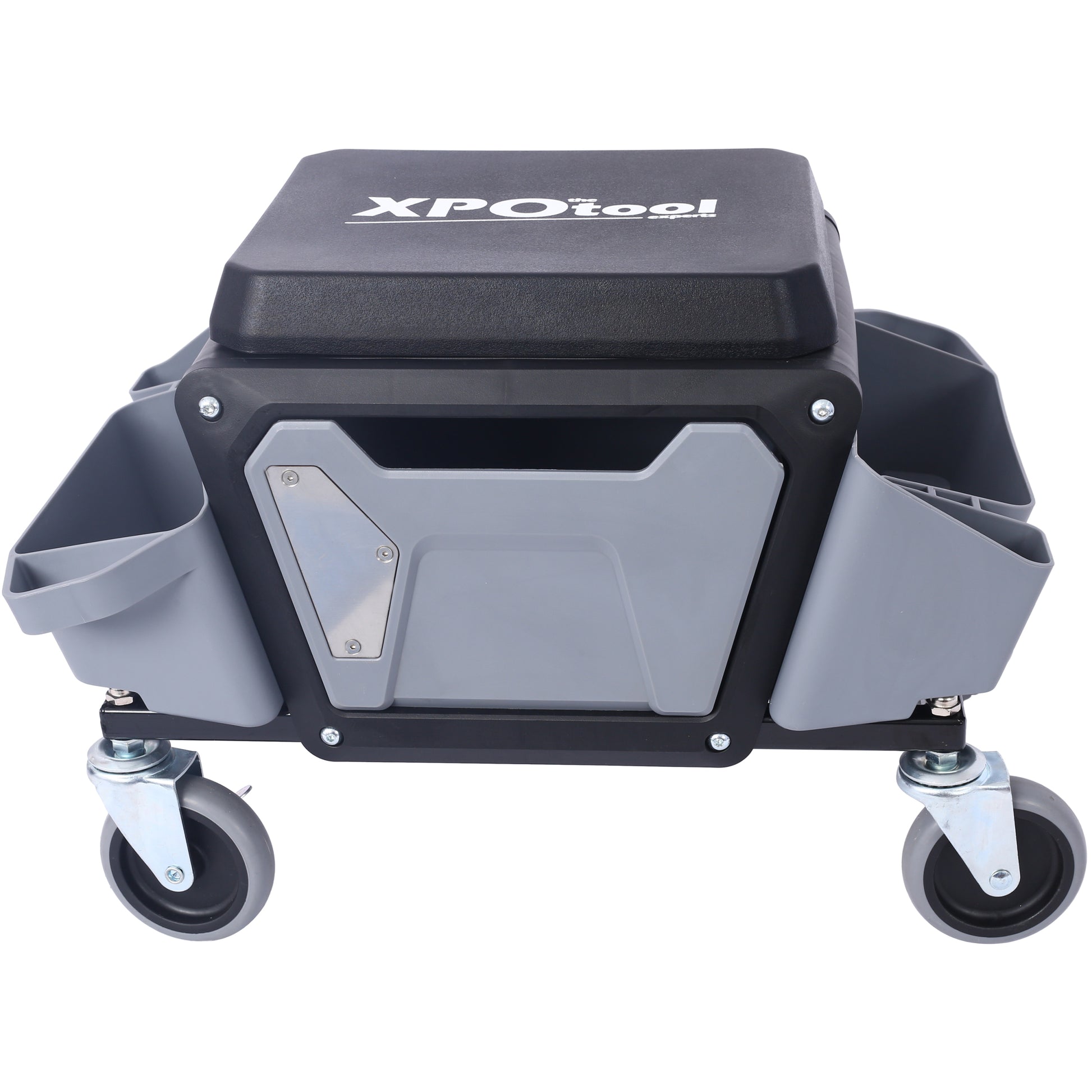 Heavy Duty Mechanic Stool With 330Lbs Load Capability, Garage Stool With Wheels, Rolling Creeper With Soft Rubber Cushion Seating For Auto Repair And Diy Home Car Beauty, Gray Gray Plastic