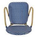 Outdoor Pe Rattan And Aluminum 3 Piece French Bistro Set, Dark Teal & White, And Bamboo Finish No Teal Blue,White Seats 2 Rust Resistant Frame Garden & Outdoor French 2 Person Seating Group Aluminum,Wicker