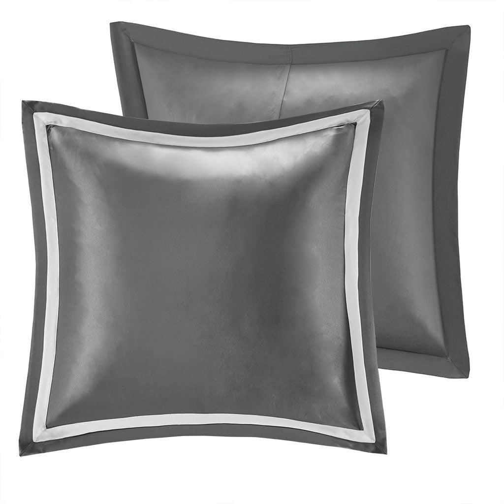 8 Piece Jacquard Comforter Set Silver Silver Cal King California King Silver Silver Polyester
