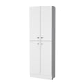 Cameron Pantry Cabinet With 4 Doors And 5 Hidden Shelves White White Kitchen Contemporary Rectangular Stationary Kitchen Islands Pine Particle Board Engineered Wood Small Less Than 40In