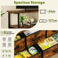Tv Stand Dresser For Bedroom Entertainment Center With 5 Fabric Drawers, Storage Organizers Units For Living Room, Media Console Table With Open Shelf Up For 45