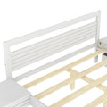 Queen Size Wooden Platform Bed With 2 Storage Drawers And 2 Bedside Tables, White Queen White Pine