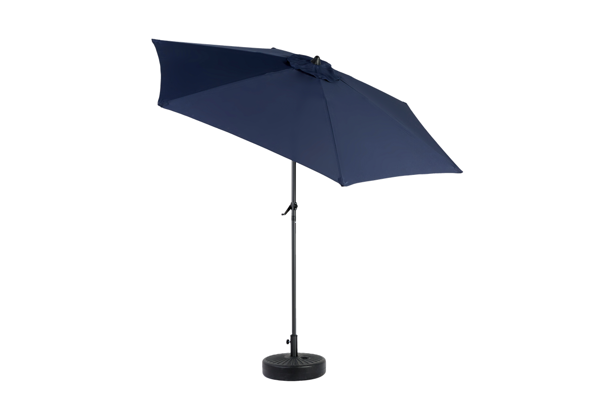 9Ft Outdoor Patio Umbrella Outdoor Table Umbrella With Push Button Tilt And Crank, Market Umbrella 6 Sturdy Ribsdeck, Backyard, Pool Base Not Included Navy Blue Navy Blue Garden & Outdoor Steel