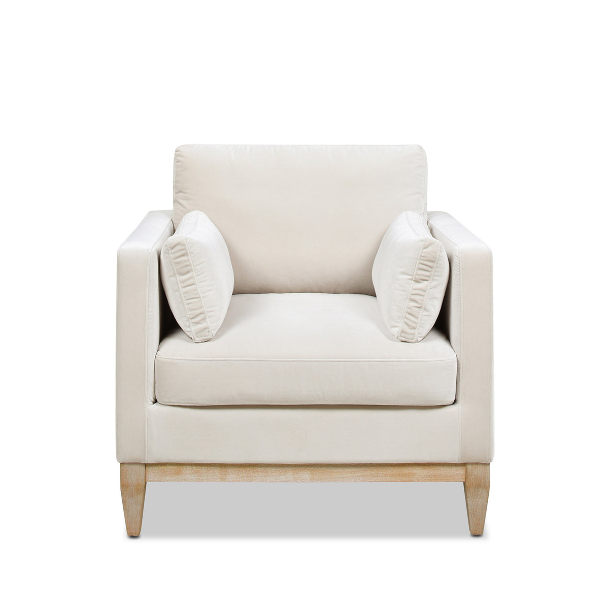 Knox 36" Modern Farmhouse Arm Chair, French Beige Performance Velvet Beige Foam Velvet