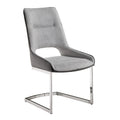 Sally Grey Dining Chair Kit Of 2 Solid White Dining Room Rubberwood Solid Back Set Of 2 Gray Foam Wipe Clean Square Modern Side Chair Foam Fabric