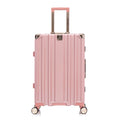 Luggage Sets Expandable Aluminum 20 24 28 Inch Three Model Set, Stylish Suitcase With Aluminum Frame Password Lock, Suitable For Travel Suitcases And Suitcases Pink Contemporary Aluminum