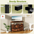Tv Stand Dresser For Bedroom Entertainment Center With 5 Fabric Drawers, Storage Organizers Units For Living Room, Media Console Table With Open Shelf Up For 45