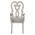 Madigan Ivory And Antique Champagne Arm Chairs Set Of 2 Ivory Dining Room Glam Poplar Set Of 2 Wood Fabric