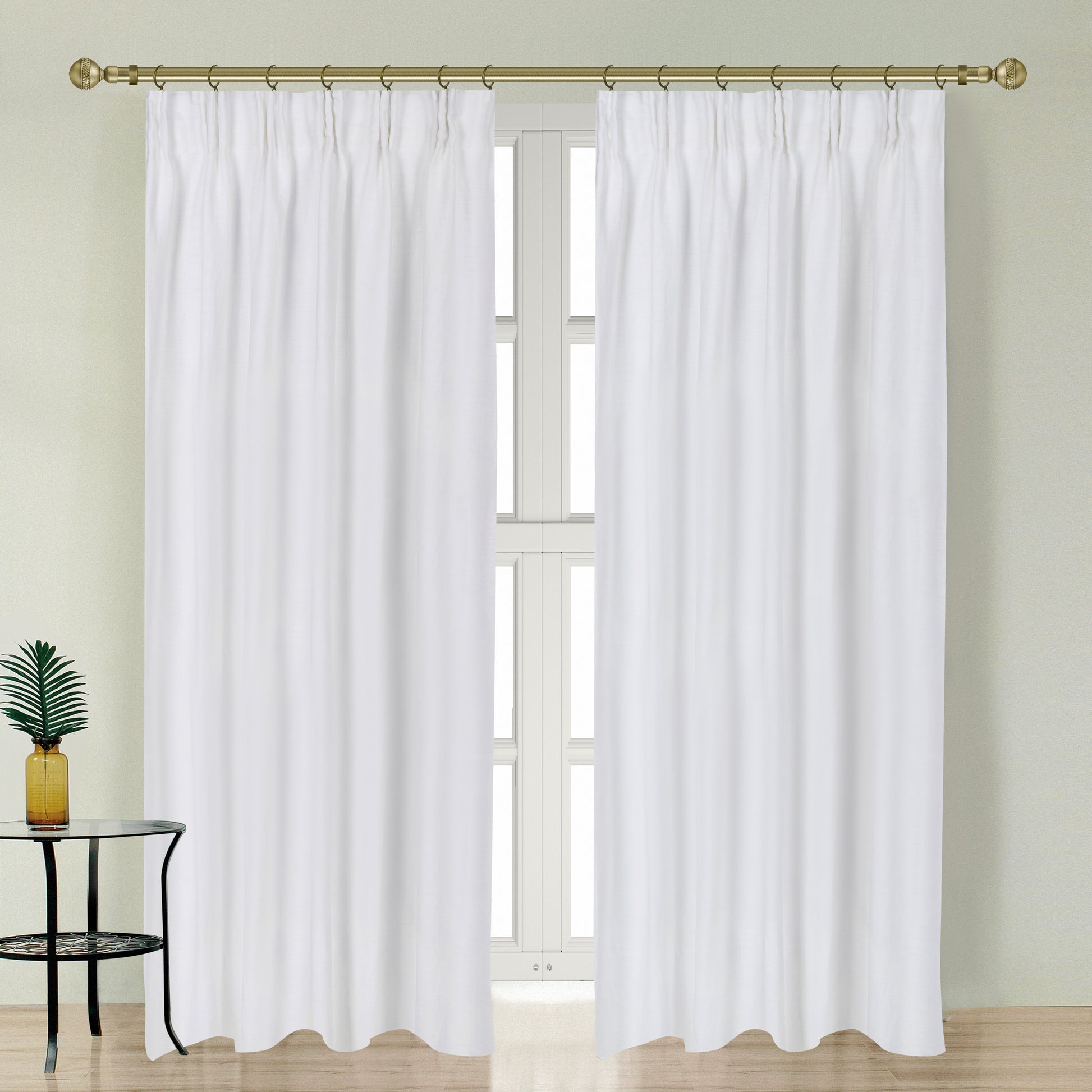 Newport Blackout Curtains For Bedroom, Linen Curtains For Living Room, Window Curtains, Room Darkening Curtains 96 Inches Long, Soft White Soft White Linen