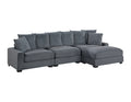 Living Room Furniture Armless Chair Dark Gray Corduroy 1Pc Armless Chair Soft Cushion Wood Legs Dark Gray Primary Living Space Contemporary,Modern Corduroy