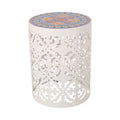 Castana Side Table White Mesh
