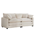 Modern Fabric Living Room Sofa 2 Seater Sofa With 4 Pillows ,Upholstered Large And Deep Seating 2 Seat Loveseat Sofa, Light Beige Corduroy Beige Corduroy 2 Seat
