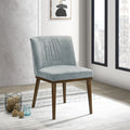 Daley Grey Fabric Dining Chair Set Of 2 Solid Gray,Wood Brown Dining Room Foam Wipe Clean Mid Century Modern Dining Chairs Set Of 2 Foam Fabric,Solid Wood