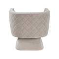 1Pc Swivel Chair Taupe Velvet Fabric Upholstery Solid Wood Diamond Pattern Stitched Back Comfort Chair Living Room Furniture Taupe Primary Living Space Contemporary Plywood,Solid Wood