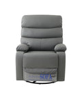 Rocking Recliner Chair,360 Degree Swivel Nursery Rocking Chair,Glider Chair,Modern Small Rocking Swivel Recliner Chair For Bedroom,Living Room Chair Home Theater Seat Dark Grey Gray Gray Faux Leather Manual Push Button Primary Living Space Soft Loose
