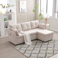 United We Win Furniture, Modular L Shaped Sofa, Modular Long Sofa With Reversible Chaise Lounge, Sofa Bed, Sleeper Sofa, Modular Sofa Combination With Storage Seats. Beige Chenille 3 Seat