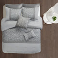 Embroidered 8 Piece Comforter Set Grey Cal King California King Grey Polyester