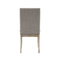 Set Of 2 Side Chairs Upholstered Backrest Seat Trim Brown Gray Finish Dining Furniture Brown Gray Dining Room Side Chair Wood