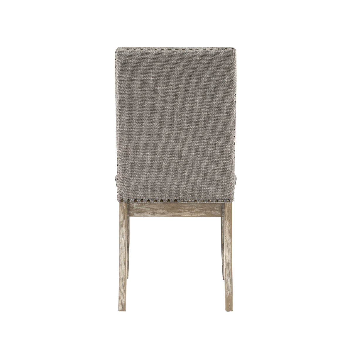 Set Of 2 Side Chairs Upholstered Backrest Seat Trim Brown Gray Finish Dining Furniture Brown Gray Dining Room Side Chair Wood