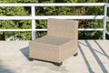 5 Piece Patio Furniture Set, All Weather Boho Outdoor Conversation Set Sectional Sofa With Water Resistant Grey Thick Cushions Beige Pe Rattan Iron Waterproof Fabric