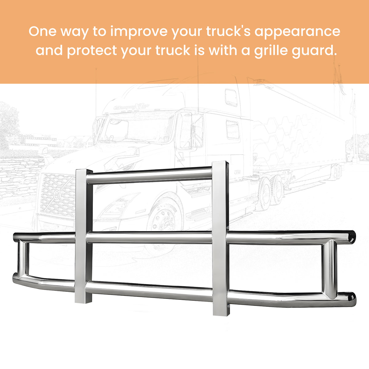 Stainless Steel Deer Guard Bumper For Freightliner Cascadia 2008 2017 With Brackets Chrome Stainless Steel