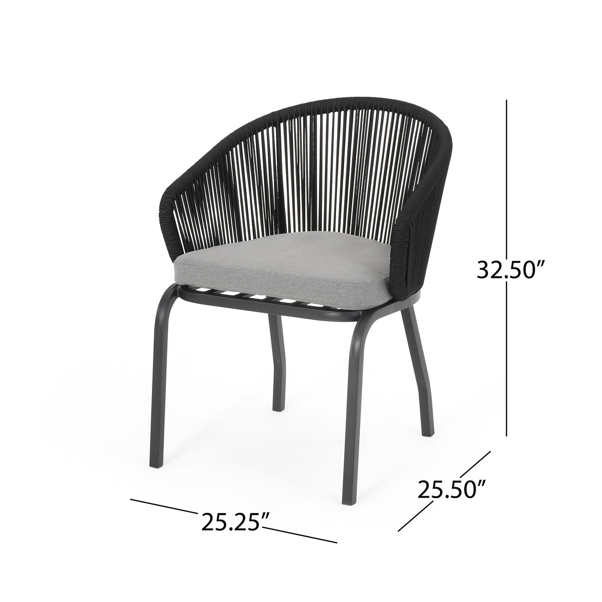 Candlewood Chair Black Woven Rope
