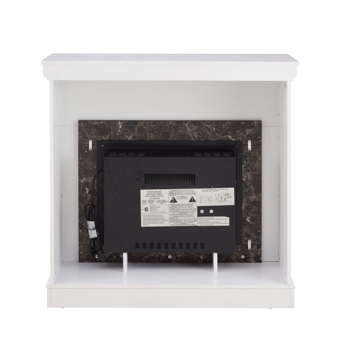Electric Fireplace With Mantel,Fireplace Mantel Surround With 23" Fireplace Insert, Adjustable Flame, Remote Control White,41.34"W*14"D*40"H White Mdf