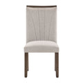 Contemporary Design Dining Side Chairs Set Of 2, Brown Finish Wooden Furniture Brown Dining Room Contemporary Side Chair Set Of 2 Wood