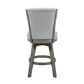 Gray Finish Set Of 2 Counter Height Chairs Swivel Seat Tufted Fabric Upholstered Solid Wood Dining Furniture Transitional Style Gray Dining Room Transitional Solid Wood