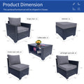 Outdoor Garden Patio Furniture 7 Piece Pe Rattan Wicker Cushioned Sofa Sets And Coffee Table, Patio Furniture Set Outdoor Couch Outdoor Couch Patio Furniture Outdoor Sofa Patio Couch Yes Complete Patio Set Gray Seats 6 Weather Resistant Frame Water