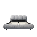 Queen Size Luxury Upholstered Platform Bed With Oversized Padded Backrest And Solid Wood Frame,Suitable For Multiple Heights Of Mattresses,Grey Old Sku:W1885S00006 Box Spring Not Required Queen Grey Wood Pine Solid Wood