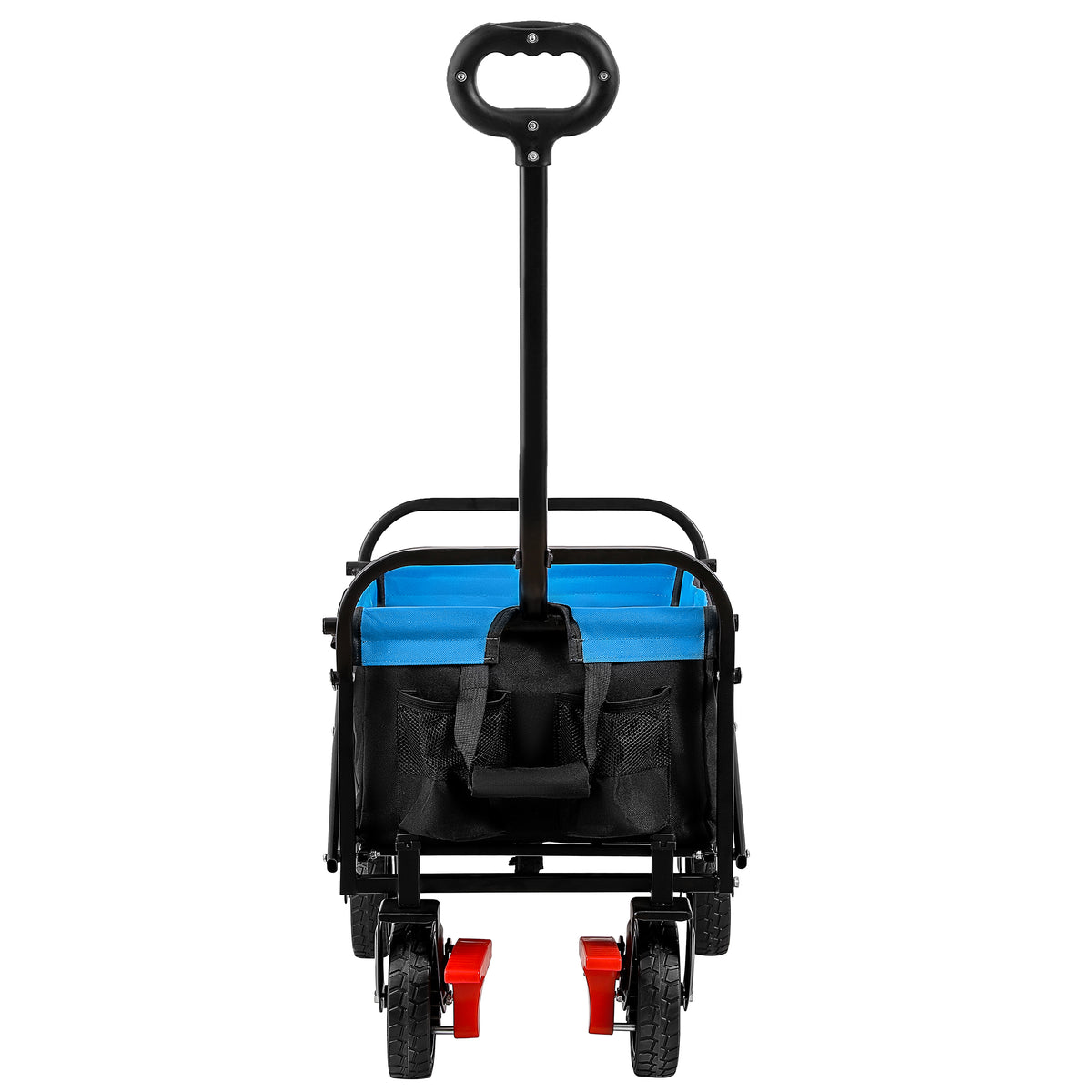 Mini Folding Wagon Garden Shopping Beach Cart Black Blue Brake Black Blue Metal