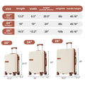 Hardshell Luggage Sets 3 Pcs Contrast Color Suitcase With Spinner Wheels And Tsa Lock 20