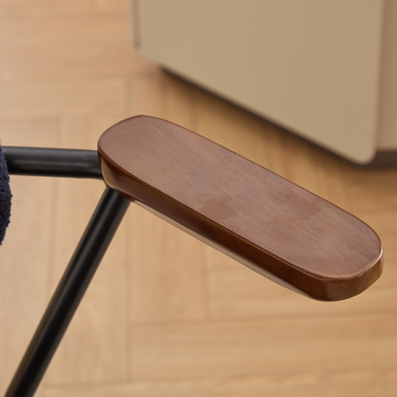 Sty Home Office Chair Ergonomic Desk Chair With Wheels Height Adjustable Desk Chair With Wooden Armrest For Home Office Teddy Fleece Blue 1Pc Blue Sherpa