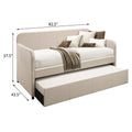 Fog Twin Upholstered Daybed With Trundle Box Spring Not Required Twin Fog Traditional Wood Fabric