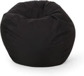 Chrisholm Black Bean Bag 25 In. X 34 In. X 34 In. Black Fabric