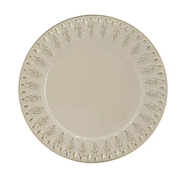 8 Pack Plastic Charger Plate, D14" Cream Polypropylene
