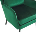Wing Back Velvet Accent Chair, Modern Living Room Armchair Comfy Upholstered Single Sofa Chair For Bedroom Dorms Reading Reception Room With Metal Legs & Pillow, Green Green Velvet