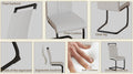 Modern Dining Chairs,Pu Faux Leather High Back Upholstered Side Chair With C Shaped Tube. Black Metal Legs For Dining Room Kitchen Vanity Patio Club Guest Office Chair Set Of 4 White Pu White Foam Pu