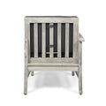 Perla Left Armchair, Grey Dark Gray Acacia Wood