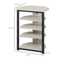 Homcom Tv Stand, Av Media Stand, Corner Audio Tower With Storage Shelves And Steel Frame, Living Room Storage, Gray Grey Particle Board