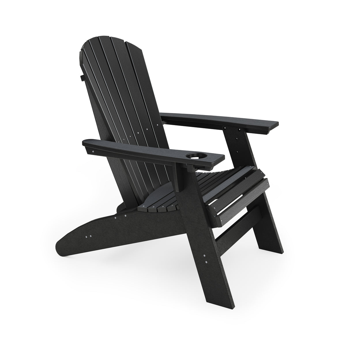 Black Adirondack Chair Sturdy Hdpe Poly Lumber For Poolside, Patio, And Garden Relaxation No Adirondack Black Weather Resistant Frame Garden & Outdoor American Traditional Hdpe Hdpe