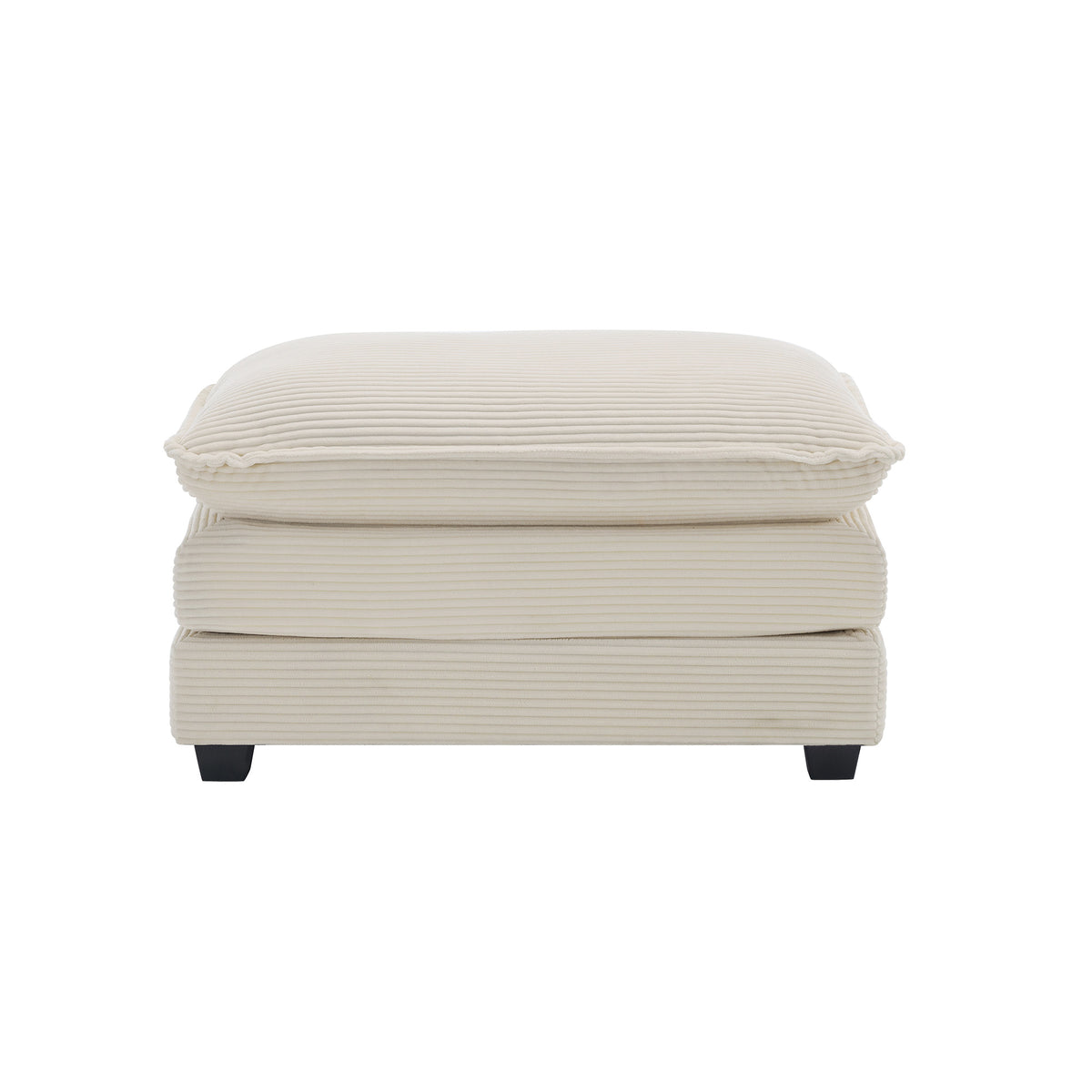 Ottoman Footstool In Corduroy Fabric, Can Be Used With 2 Seater Sofas, 3 Seater Sofas And 4 Seater Sofas, Beige Corduroy Fabric Beige Corduroy