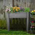 31X31X16 Inch Raised Garden Bed With Legs, Elevated Wooden Planter Box For Outdoor Plants Flowers Fruits Vegetable Herb Growingg Grey Solid Wood