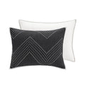 3 Piece Embroidered Cotton Quilt Set Black Full Queen Queen Black Cotton