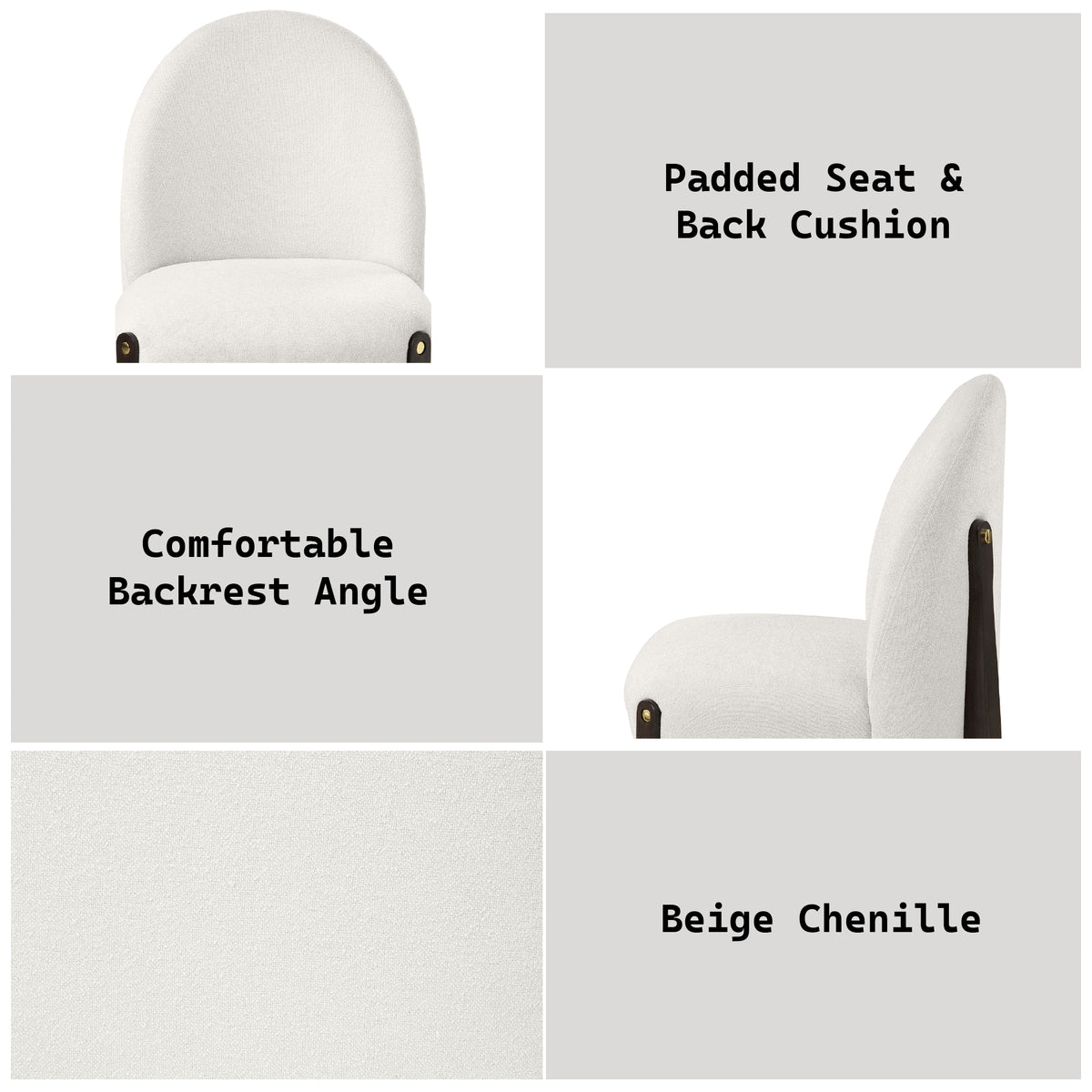 Clayten Beige Fabric Side Chair Set Of 2 Beige Fabric