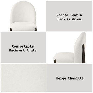 Clayten Beige Fabric Side Chair Set Of 2 Beige Fabric