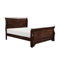 Traditional Louis Philippe Style Queen Bed Dark Cherry Finish Wooden Bedroom Furniture 1Pc Box Spring Required Queen Cherry Wood Bedroom Classic,Traditional Bed Frame Wood